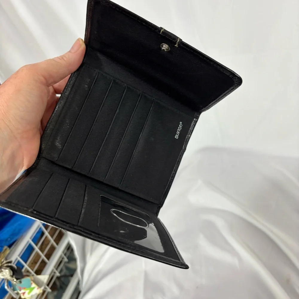 Buxton Black Leather wallet Card Holder